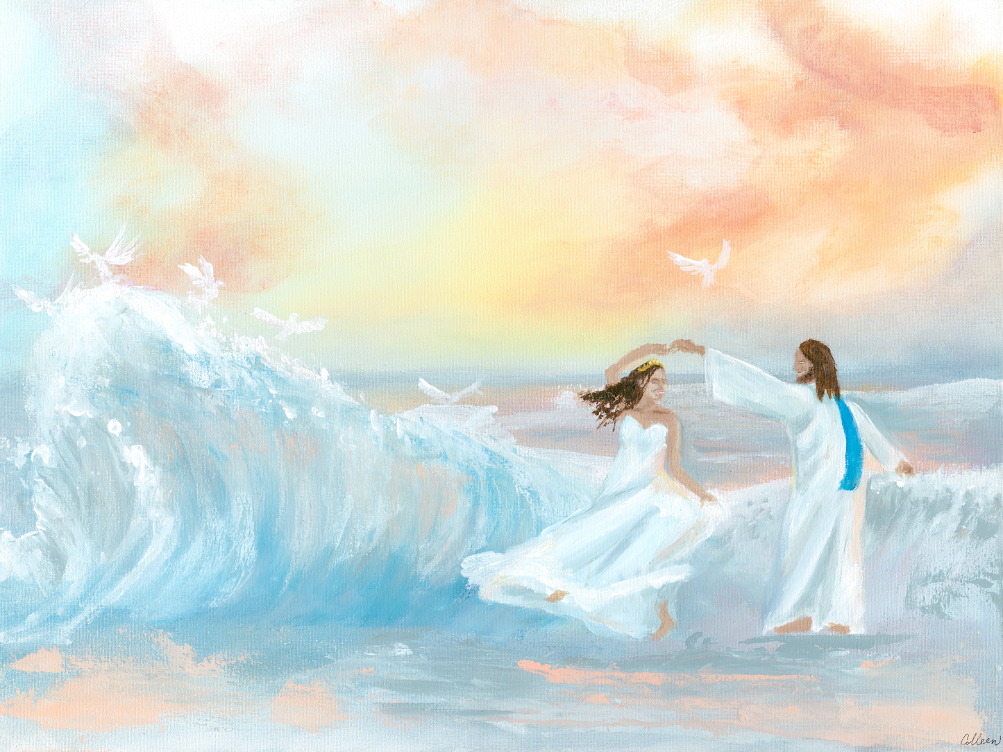 "Divine Dance of Grace" (Brunette Version) Giclee Art Print